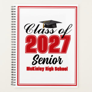 Rote Klasse 2027 Senior Custom High School Planer