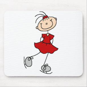 Rote Kleid Figur Eisläufer T-Shirts und Geschenke Mousepad