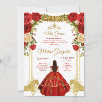 Rote Kleider mexikanische Blume Quinceañera