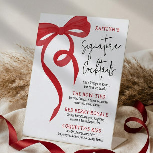 Rote Kokette Schleife Junggesellinnenabschied Sign Sockelschild