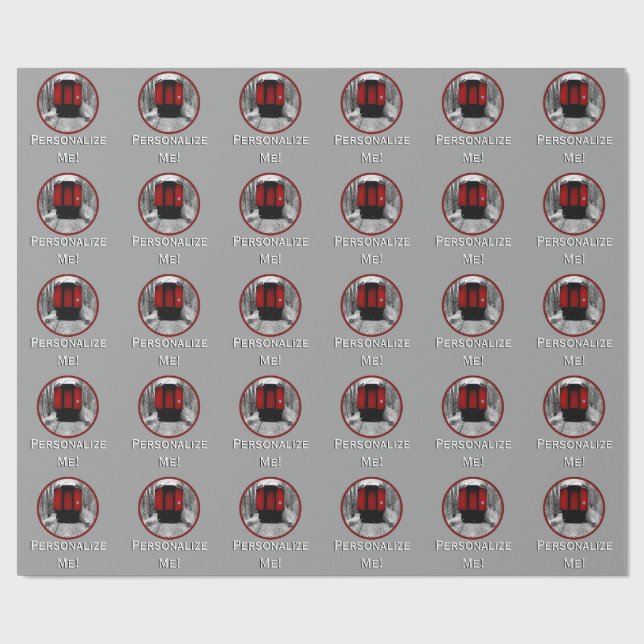 Rote Kombüsen-viktorianischer Dampf-Zug Geschenkpapier (Flach)