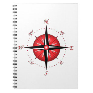 Rote Kompassrose Notizblock