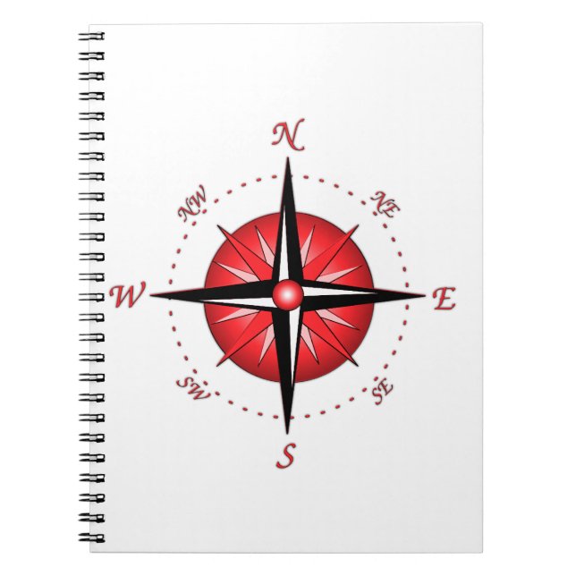 Rote Kompassrose Notizblock (Vorderseite)