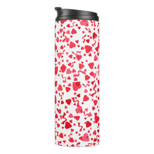 Rote Konfetti-Herzen Thermosbecher