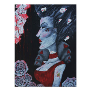 Rote Königin des Herzens Alice Wonderland Fantasy Fotodruck