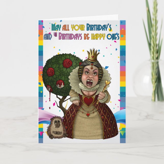 Rote Königin, Märchenland-Geburtstags-Karte Karte (Vorderseite)