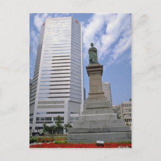 Rote Königin Victoria-Statue, Montreal, Blume Québ Postkarte