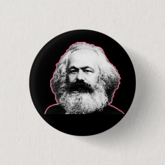 Rote Kontur/Schwarzes Karl Marx Button