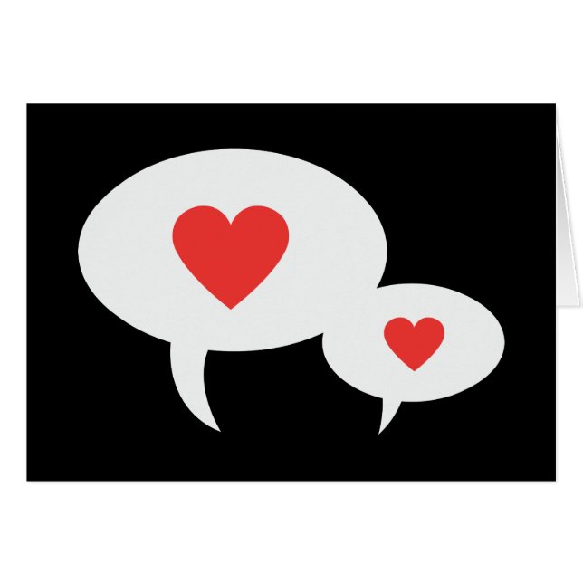Rote Konversationsherzen-Sprechblasen (Vorderseite (Horizontal))