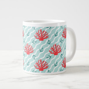 Rote Korallen-Muster 1 Jumbo-Tasse