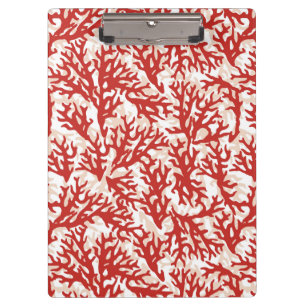 Rote Korallen-Muster 2 Klemmbrett