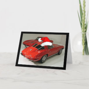 Rote Korvette Classic Split Window Feiertagskarte