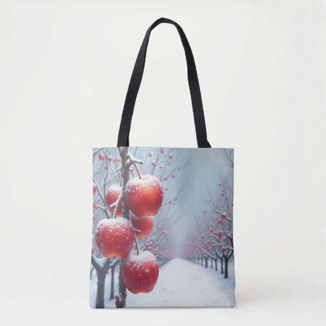 Rote, köstliche Äpfel und Schnee (Vorderseite)