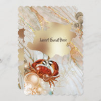 Rote Krabbe Marmor Gold flüssig elegante Party Chi