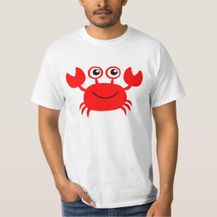 Rote Krabbenanimations-Cartoonillustration T-Shirt