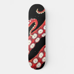 Rote Kraken-Kraken-Kraken-Tentakeln Skateboard