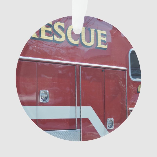 Rote Krankenwagen-Nahaufnahme Ornament (Vorderseite)