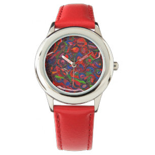Rote Kreise Armbanduhr