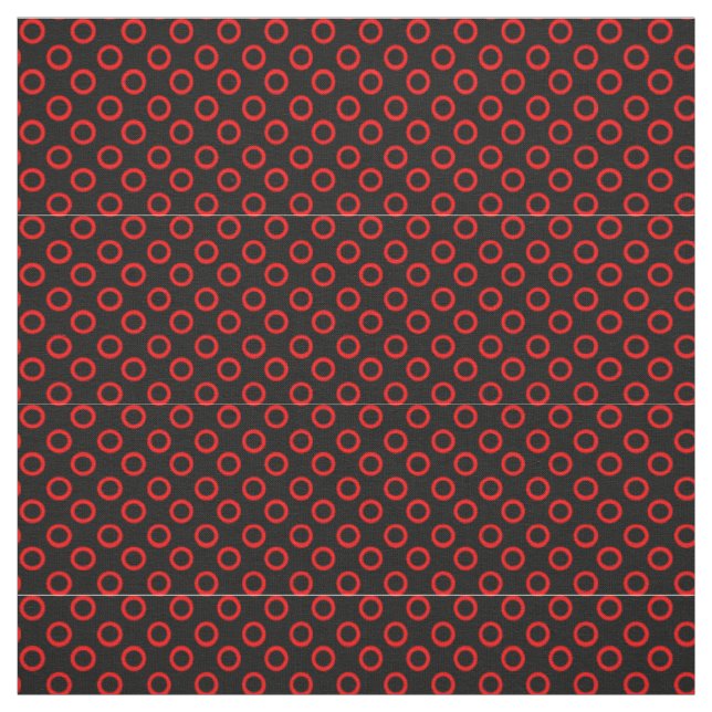 Rote Kreise mit schwarzer Farbe Stoff (Muster)