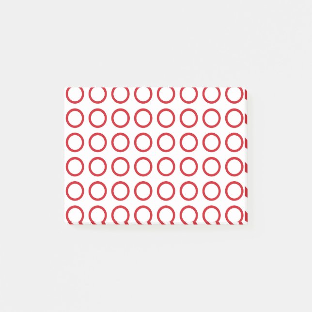 Rote Kreise Post-it Klebezettel (Vorderseite)