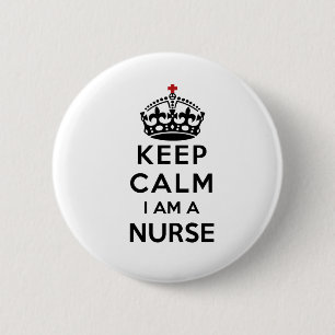 Rote Kreuzung Behalten Calm I bin eine Krankenschw Button