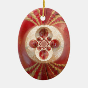 Rote Kricketbälle Abstrakter Kunstdruck-Design Keramik Ornament
