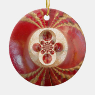 Rote Kricketbälle Abstrakter Kunstdruck-Design Keramik Ornament