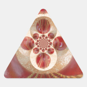 Rote Kricketbälle Abstrakter Kunstdruck Entwurf Dreieckiger Aufkleber