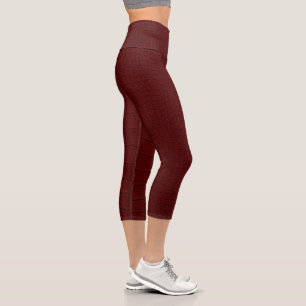 rote Krokodil-Hautfarbe Capri Leggings