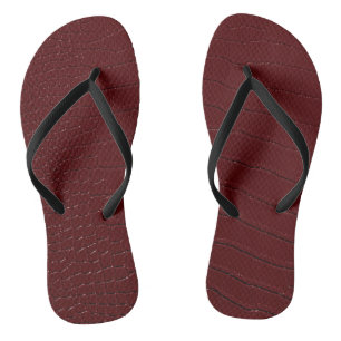 Rote Krokodile Hautfarbe Druck veraltet Flip Flops