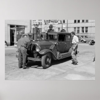 Rote Krone-Tankstelle, 40er Poster