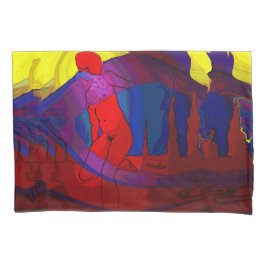 Rote Kunst-Dame Pillowcase Kissenbezug