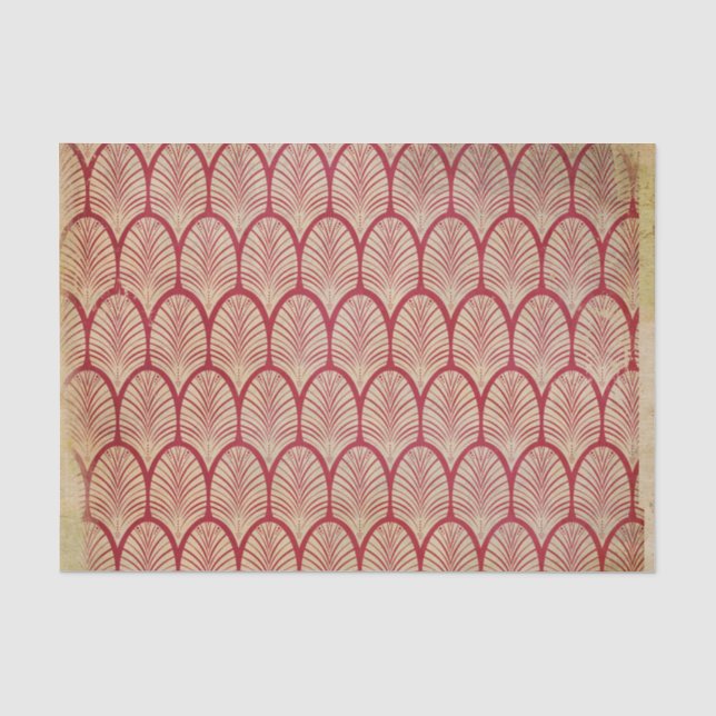 Rote Kunst-Déco Seidenpapier (Vorderseite)