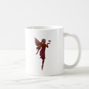 Rote küssende Fee und Herz Tasse