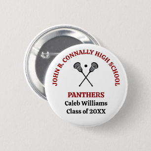 Rote Lacrosse-Schulmannschaft der Oberstufe Person Button