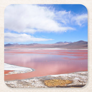 Rote Lagune, Laguna Colorada in Rechteckiger Pappuntersetzer