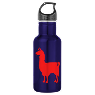 Rote Lama-Wasser-Flasche Edelstahlflasche