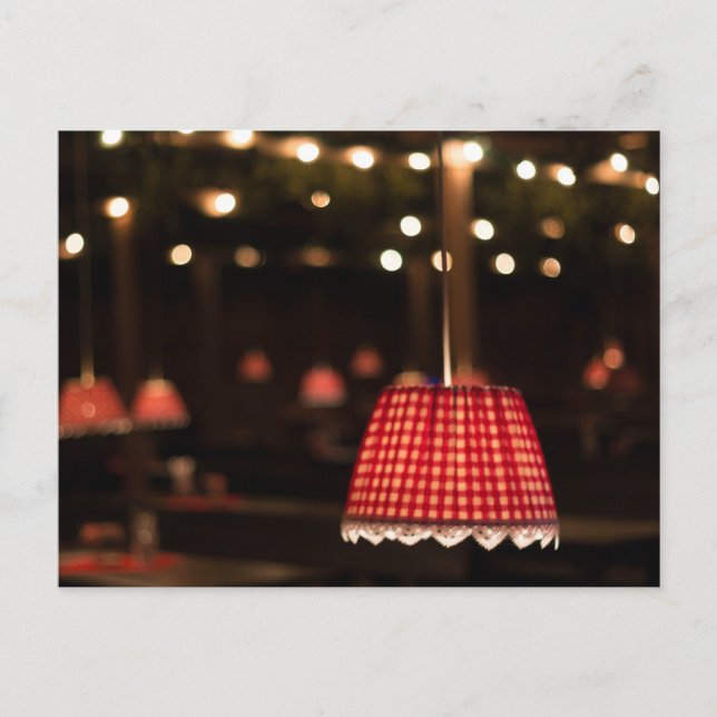 ROTE LAMPENSCHIRME FESTZELT HAAGER HERBSTFEST POSTKARTE (Vorderseite)