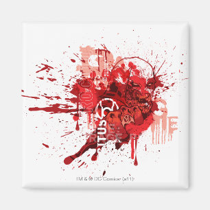 Rote Laterne Korps-Collage Magnet