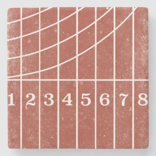 Rote laufende Bahn beunruhigte Art-Untersetzer Steinuntersetzer