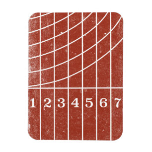 Rote laufende Bahn beunruhigter Art-Magnet Magnet