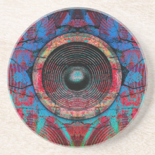 Rote Lautsprecher an einer knackigen Wand Untersetzer