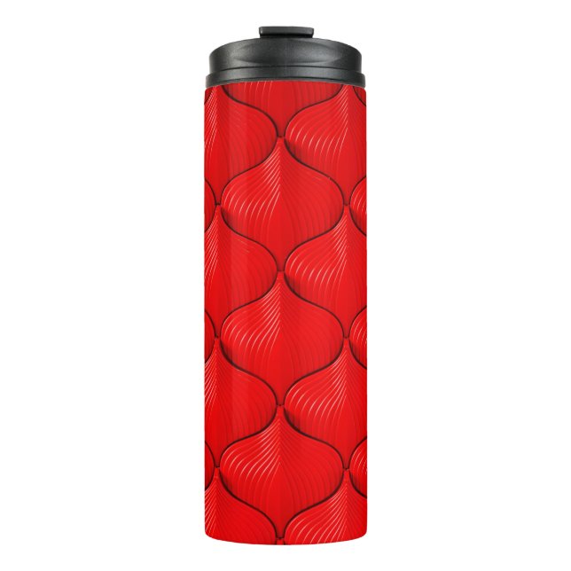 Rote Ledercouch-Textur Thermosbecher (Vorderseite)