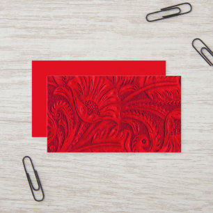 Rote lederne Druck-Visitenkarten Visitenkarte