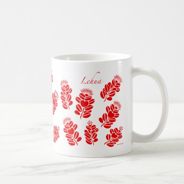 Rote Lehua Tasse Hawaiis - Kaffee-Tasse (Rechts)