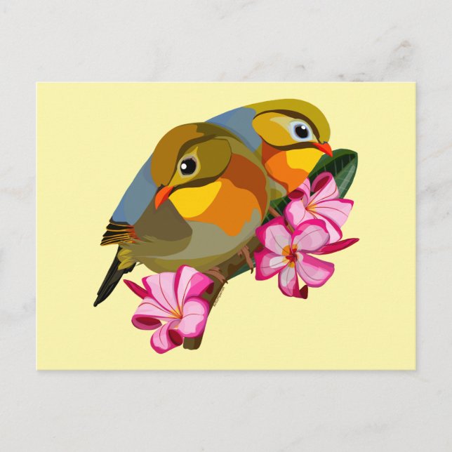 ROTE LEIOTHRIX-VÖGEL POSTKARTE (Vorderseite)