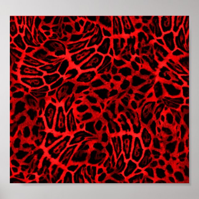 ROTE LEOPARD-WOBBLE-PATTERBACKGRUNDS-WALLPAPIERE POSTER (Vorne)