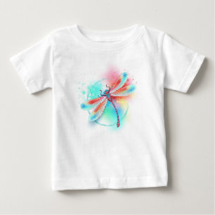 Rote Libelle im Aquarellhintergrund Baby T-shirt