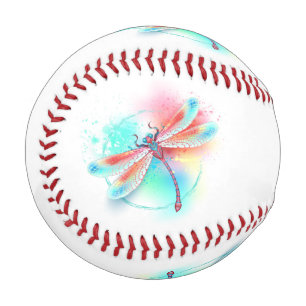 Rote Libelle im Aquarellhintergrund Baseball