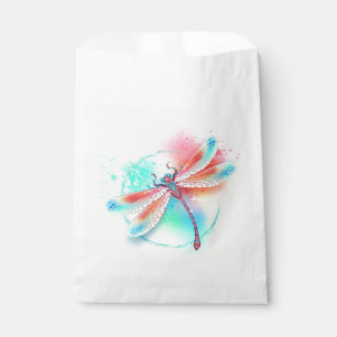 Rote Libelle im Aquarellhintergrund Geschenktütchen